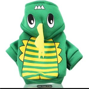 Green Dinosaur Hoodie Sweatshirt for Small Puppies and Dogs  | large | Halloween